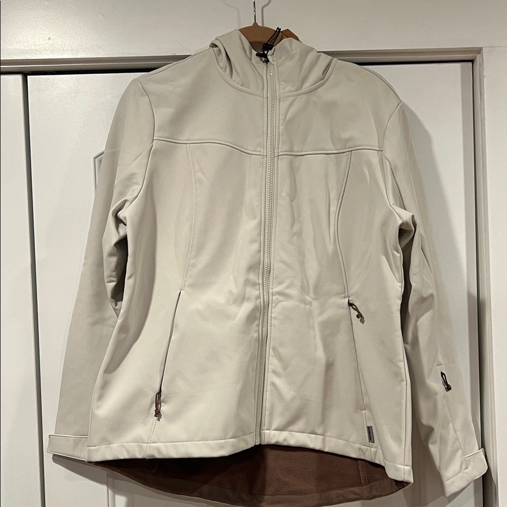 Avalanche Women's Cream hooded‎ fleece lined  Jacket large